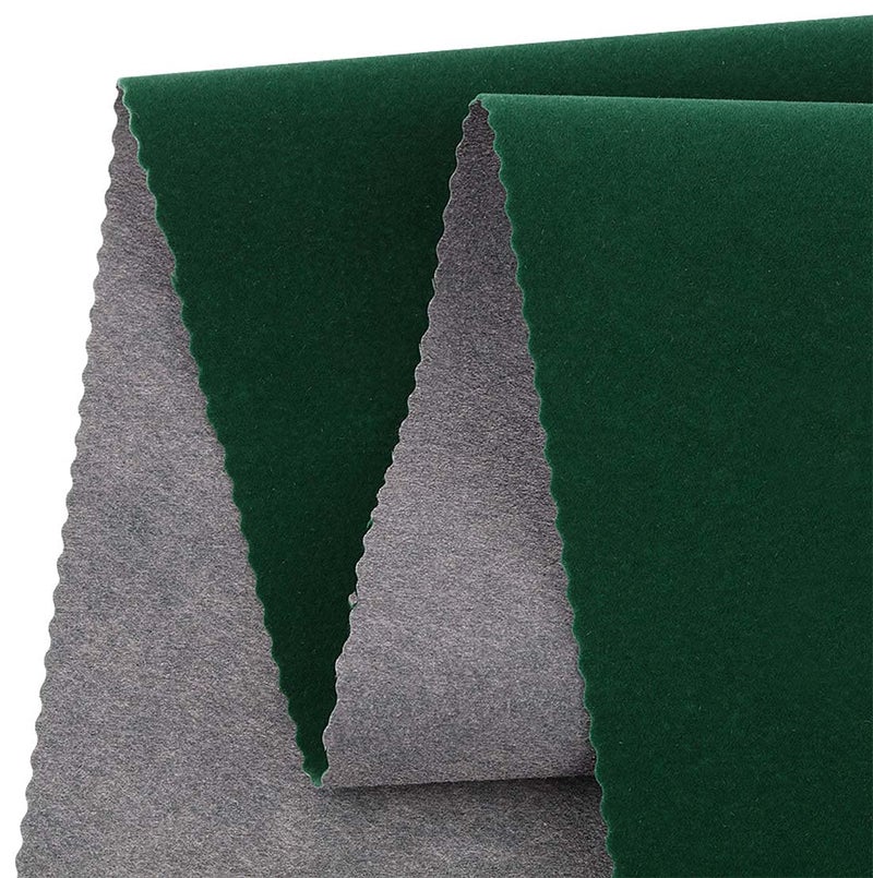 Waddllcor Self Adhesive Green Velvet Flock Shelf Liner for Dresser Handbag Box Drawer Cabinet Backdrop Peel and Stick Soft Craft Fabric DIY 17.7" x 117" - Image 2